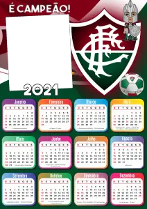 Calendário 2021 Fluminense Moldura PNG