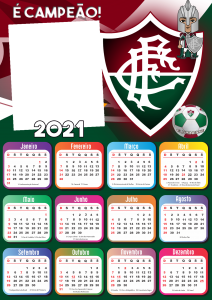 Calendário 2021 Fluminense Moldura PNG