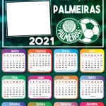 Calendário 2021 Palmeiras Moldura PNG