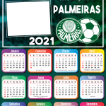 Calendário 2021 Palmeiras Moldura PNG