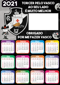 Calendário 2021 Vasco da Gama Moldura PNG