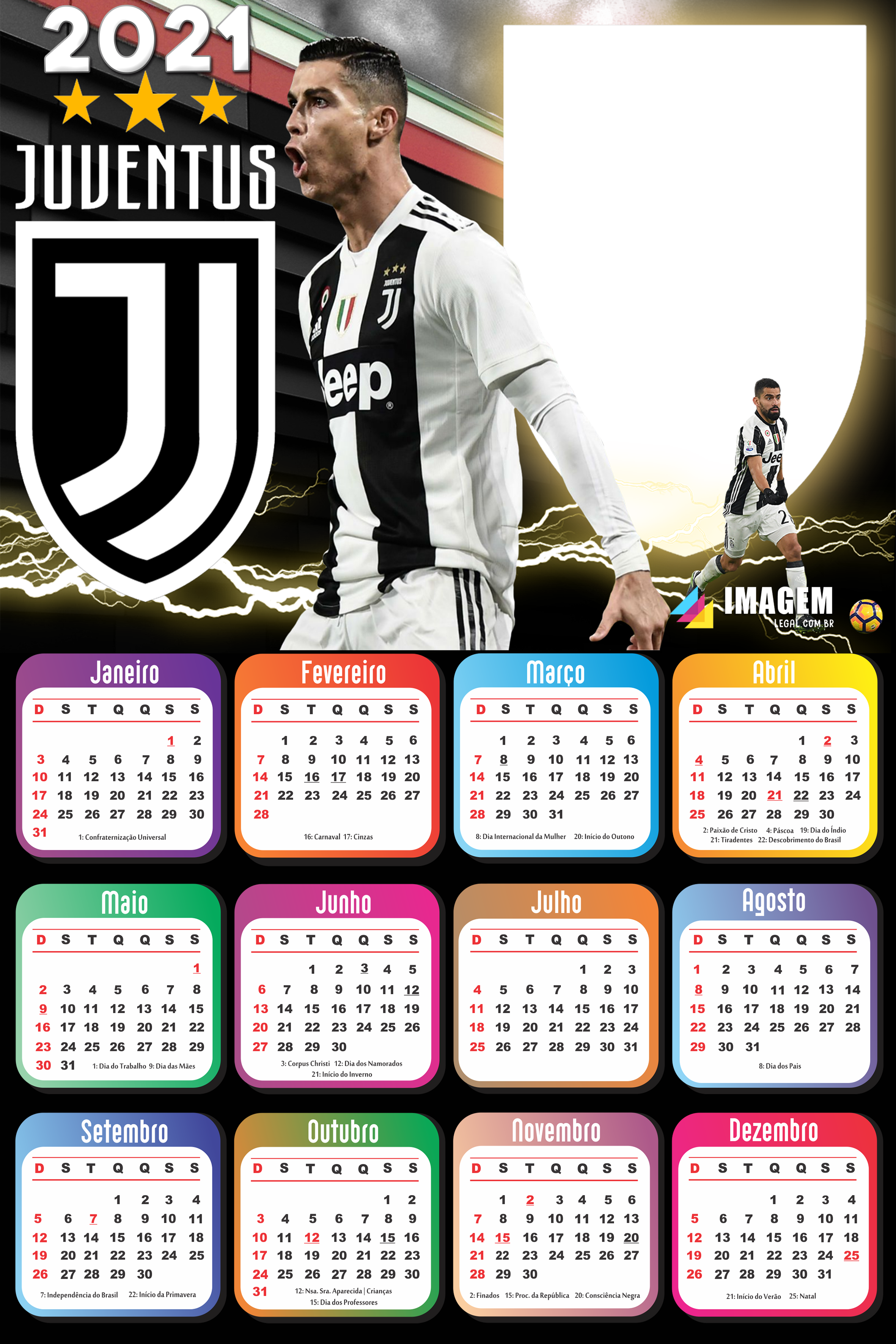 Ronaldo pin up 2021 Calendar A3