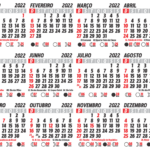 Grade Calendário 2022 PNG Padrão para Imprimir