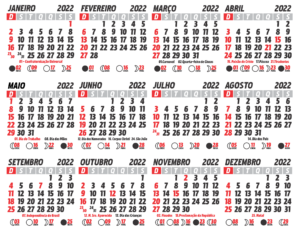 Grade Calendário 2022 PNG Padrão para Imprimir