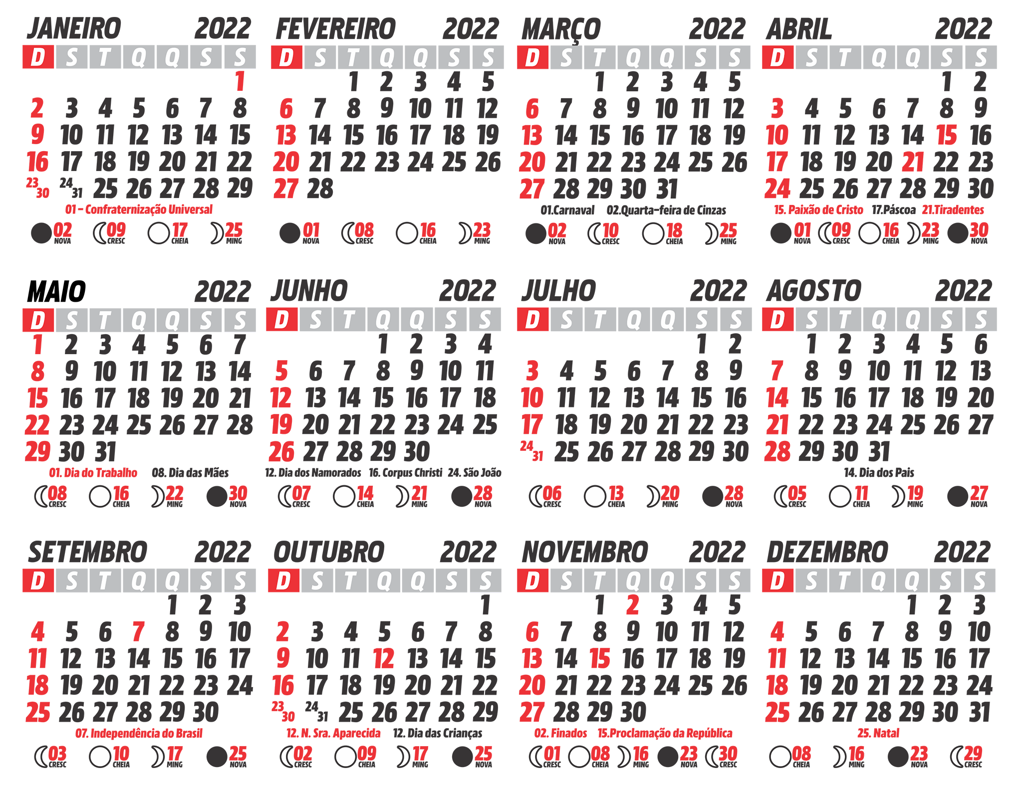 Calendario 2022