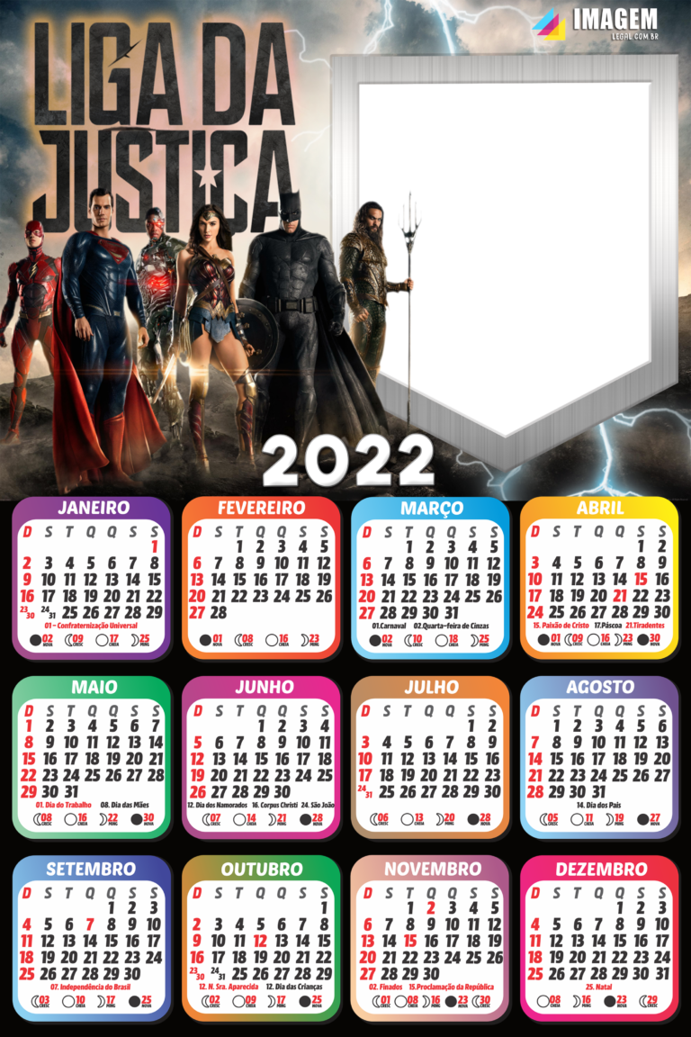 Calendário 2022 Akatsuki Moldura em PNG - Imagem Legal