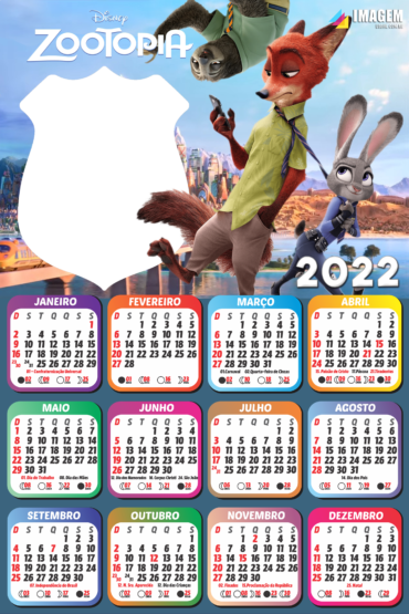 Moldura Calendário 2024 Zootopia PNG - Imagem Legal