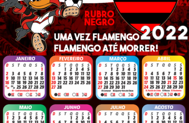 Calendário 2022 Time de Futebol em PNG para Montar Fotos