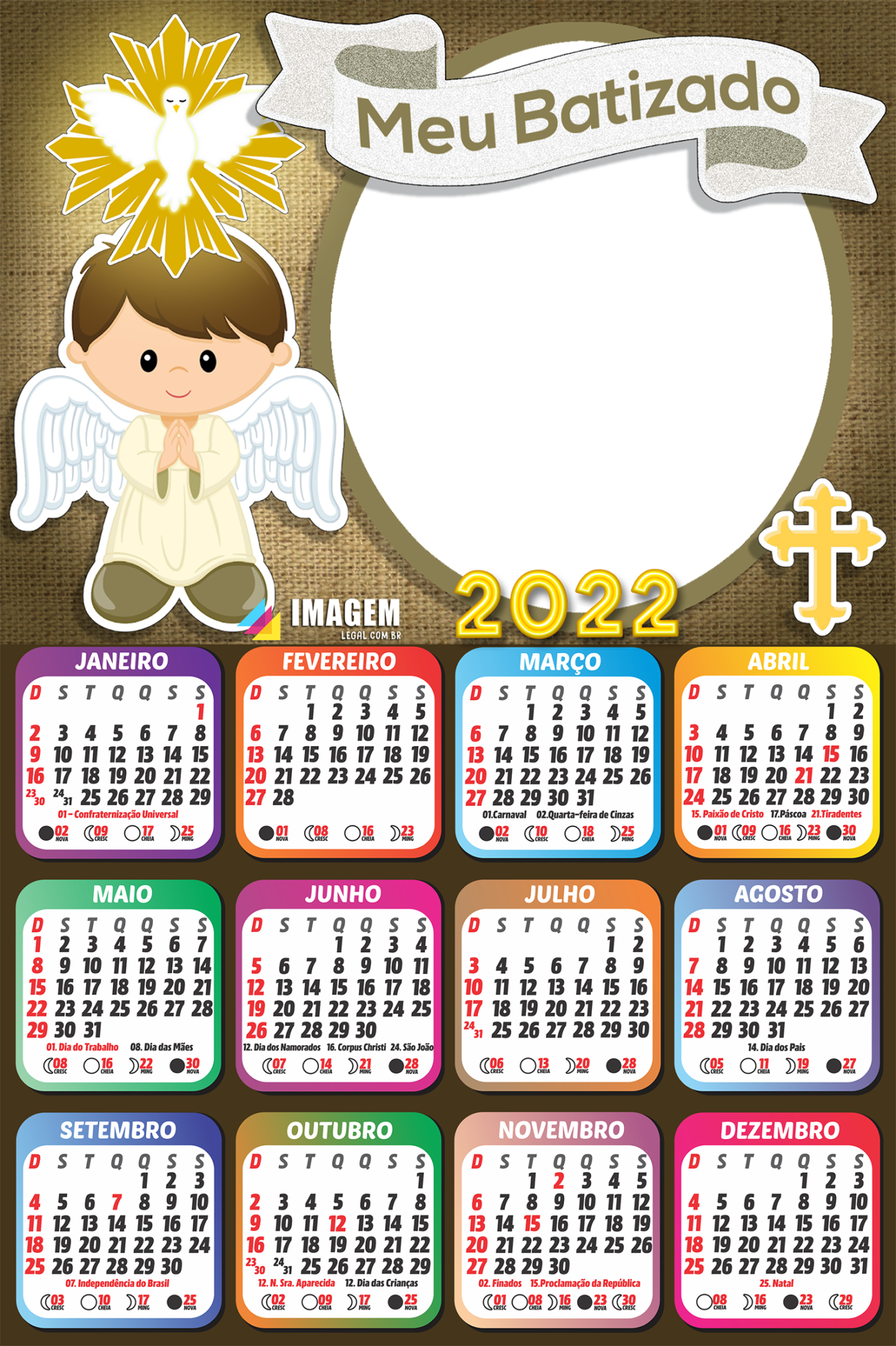 Calendário 2022 Akatsuki Moldura em PNG - Imagem Legal