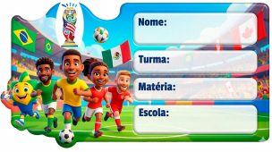 Etiqueta Escolar Copa do Mundo 2026
