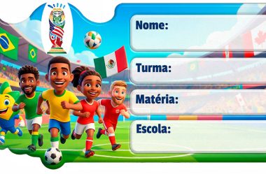 Etiqueta Escolar de Time de Futebol para Cadernos e Apostilas