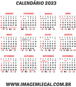 Calendário 2023 Grátis para Baixar em PNG - Imagem Legal