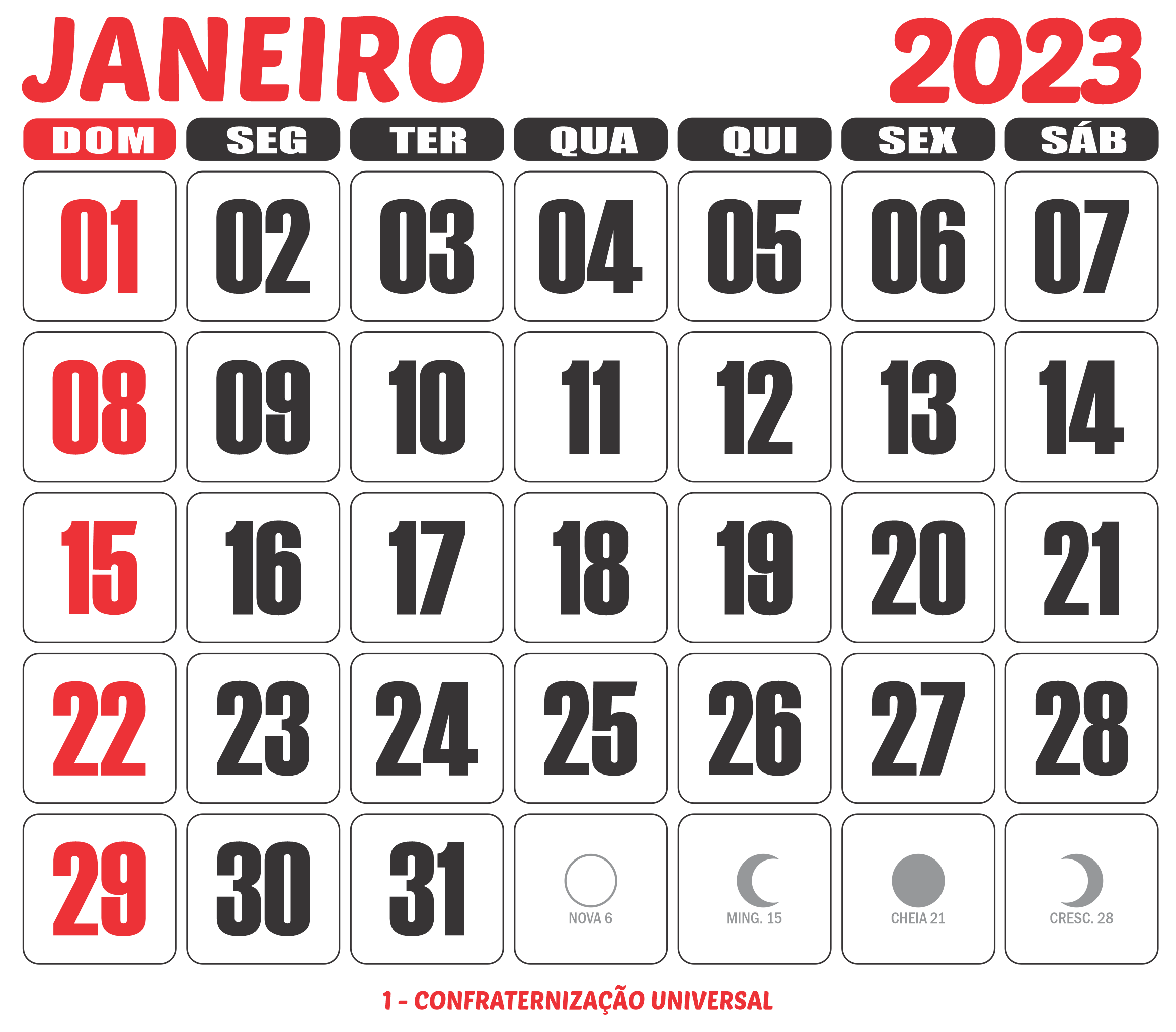 Calendário 2023 Grátis para Baixar em PNG - Imagem Legal