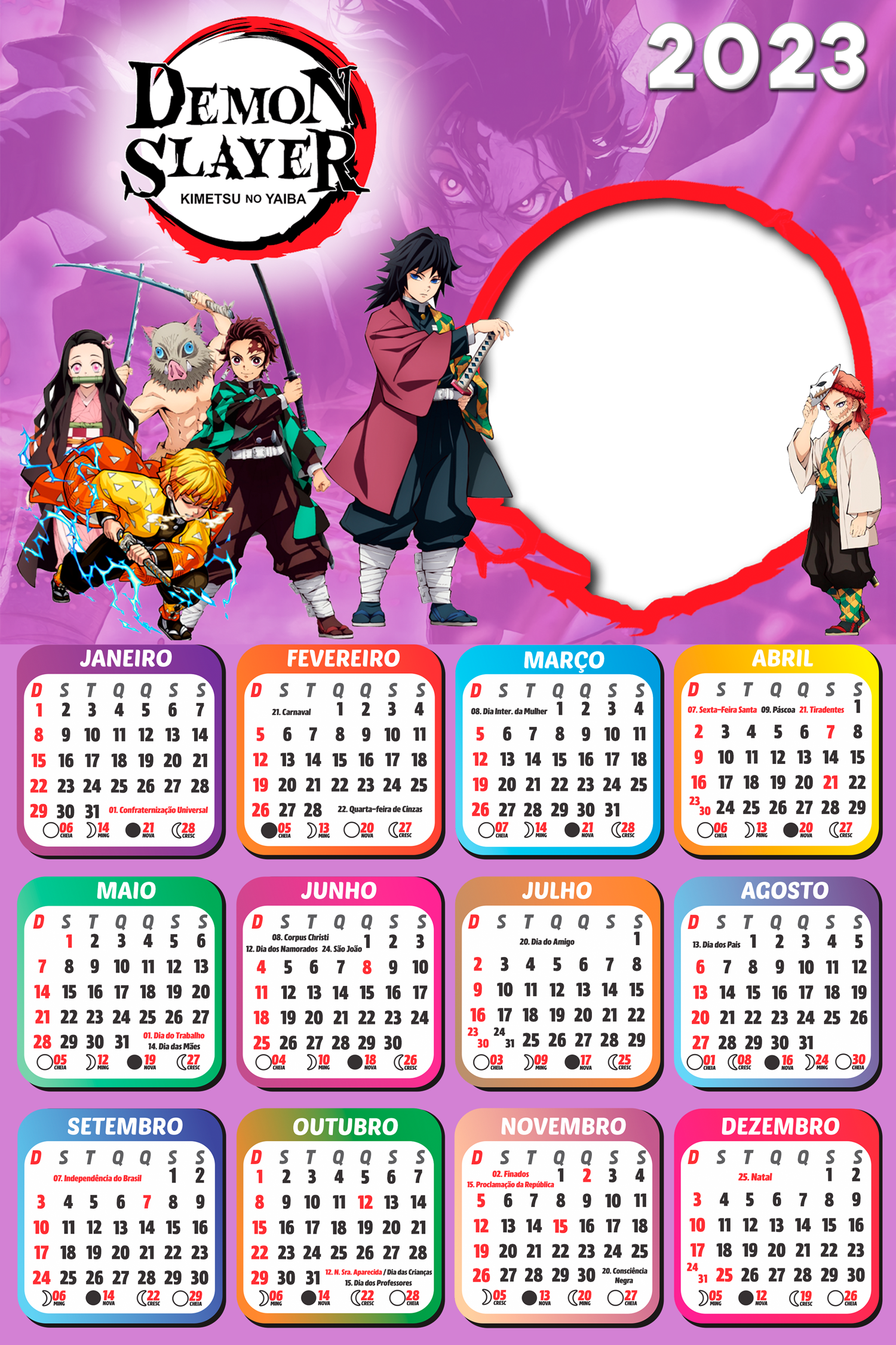 Calendario 2022 demon slayer