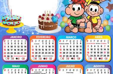 Calendário 2023 de Feliz Aniversário Moldura PNG para Montagem