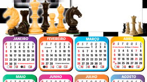 Calendário 2023 Tema Jogo de Xadrez PNG - Imagem Legal