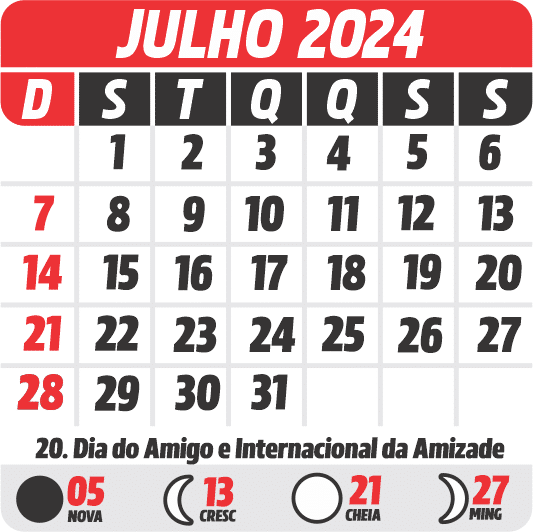 Calendário 2025 Julho Imagem Legal