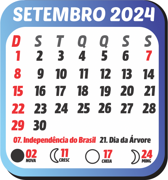 Setembro 2024 Calendário Imagem Legal