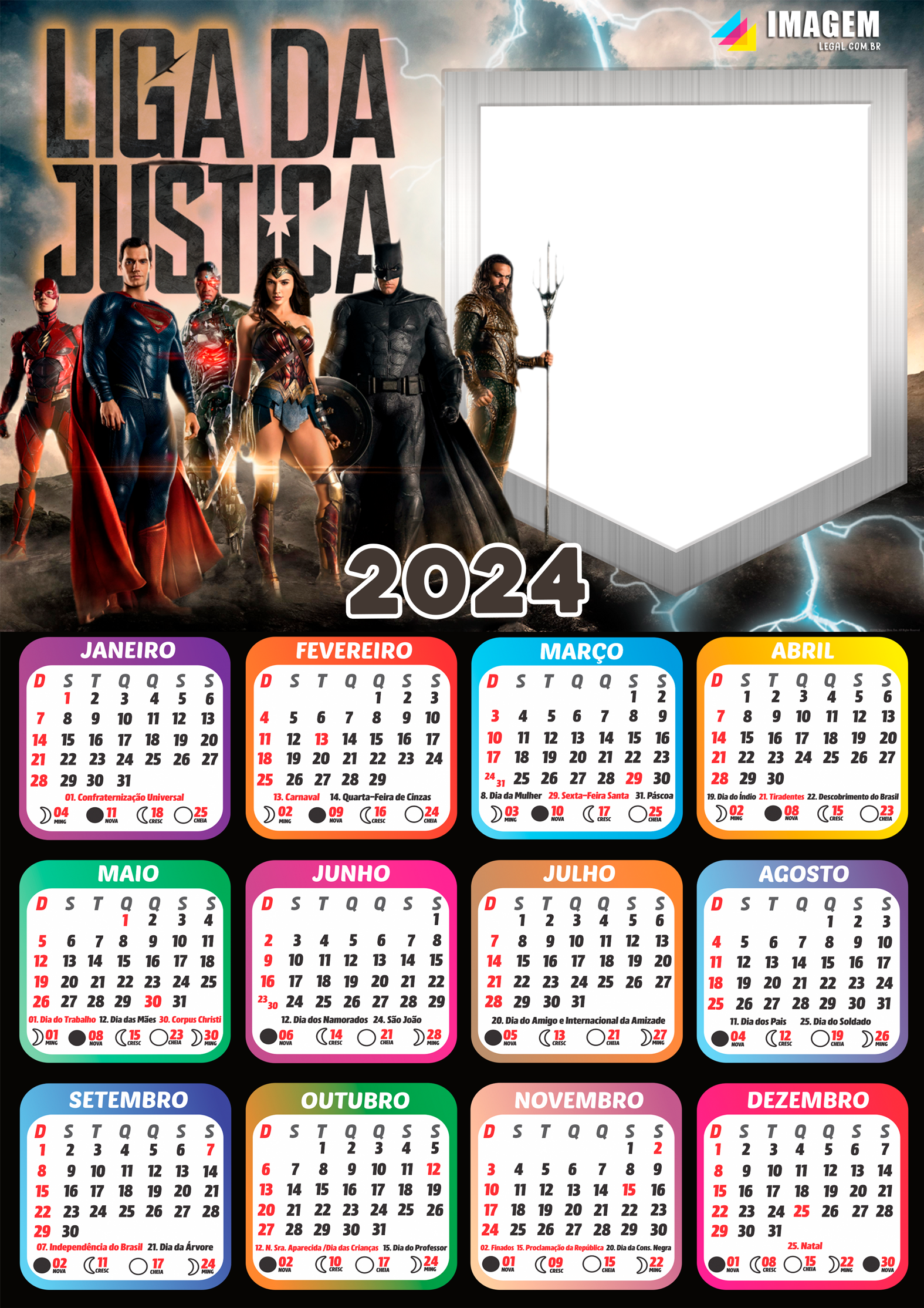 Moldura Calendário 2024 Zootopia PNG - Imagem Legal