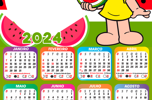 Moldura Calendário 2024 Zootopia PNG - Imagem Legal