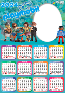 Calendário Minecraft Pocket Edition 2024 Moldura PNG - Digital Grátis