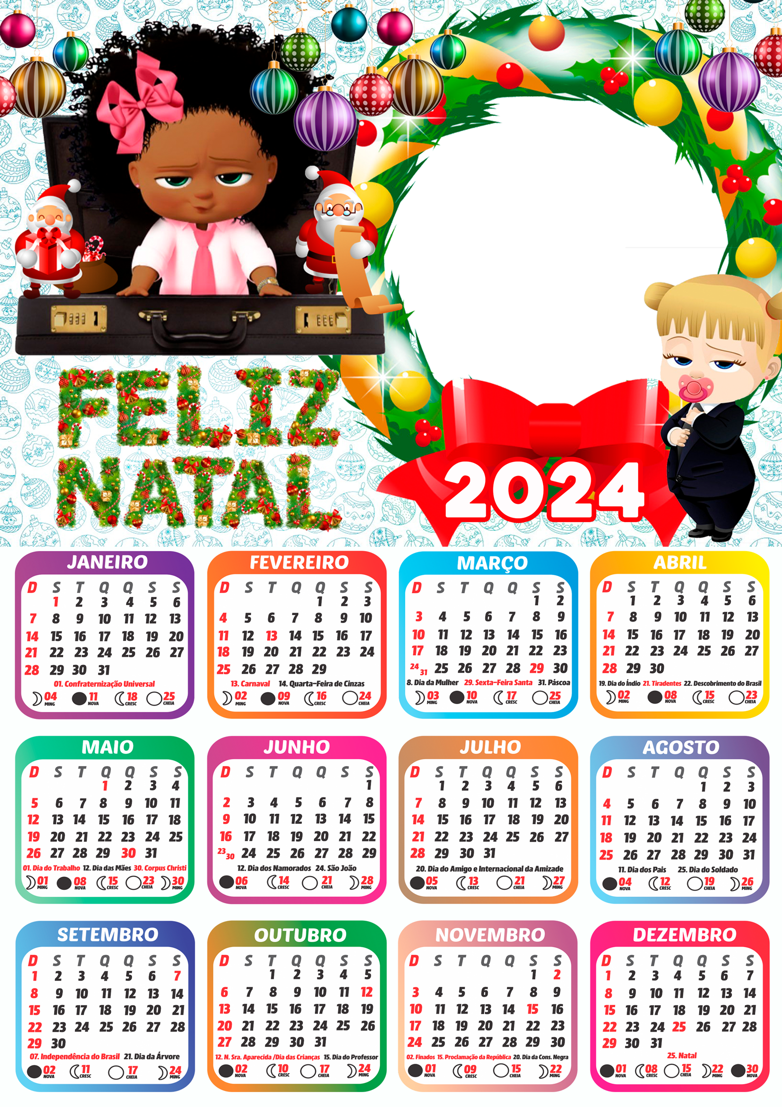 Moldura Calendário 2024 Feliz Natal Roblox PNG - Imagem Legal