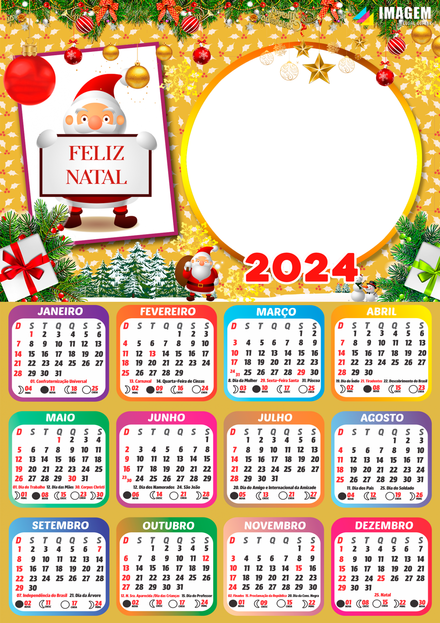 Moldura Calendário 2024 Feliz Natal Roblox PNG - Imagem Legal