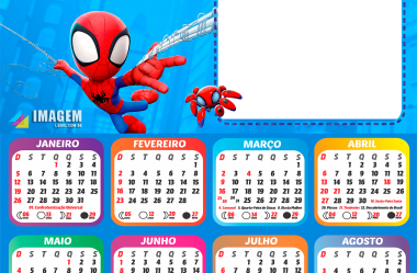 Calendário 2025 Infantil para Montagem de Foto e Imprimir