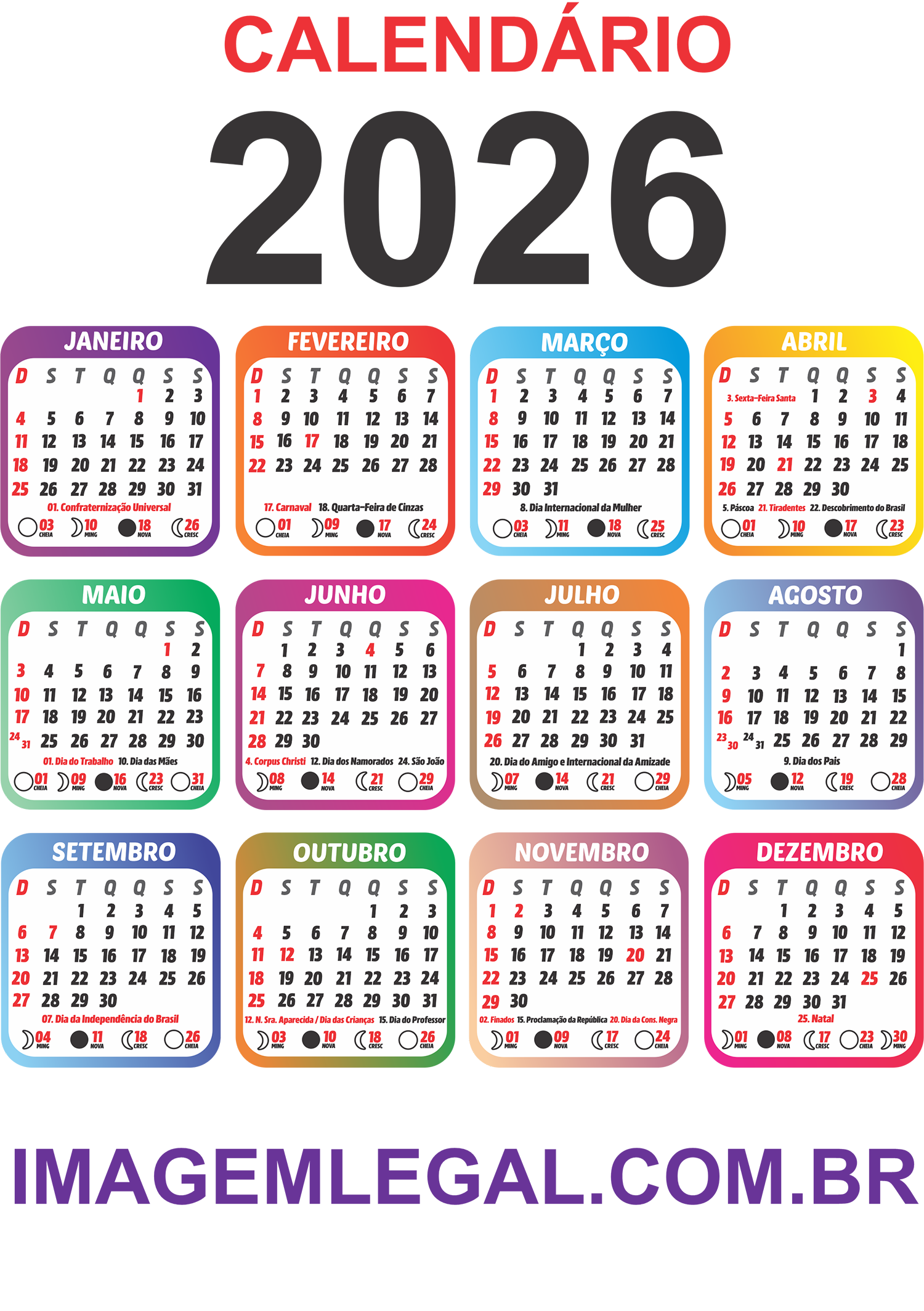 Calend rio 2026 Com Feriados Em PNG Para Imprimir Imagem Legal Calend rio 2026 Com Feriados Em PNG Para Imprimir Imagem Legal
