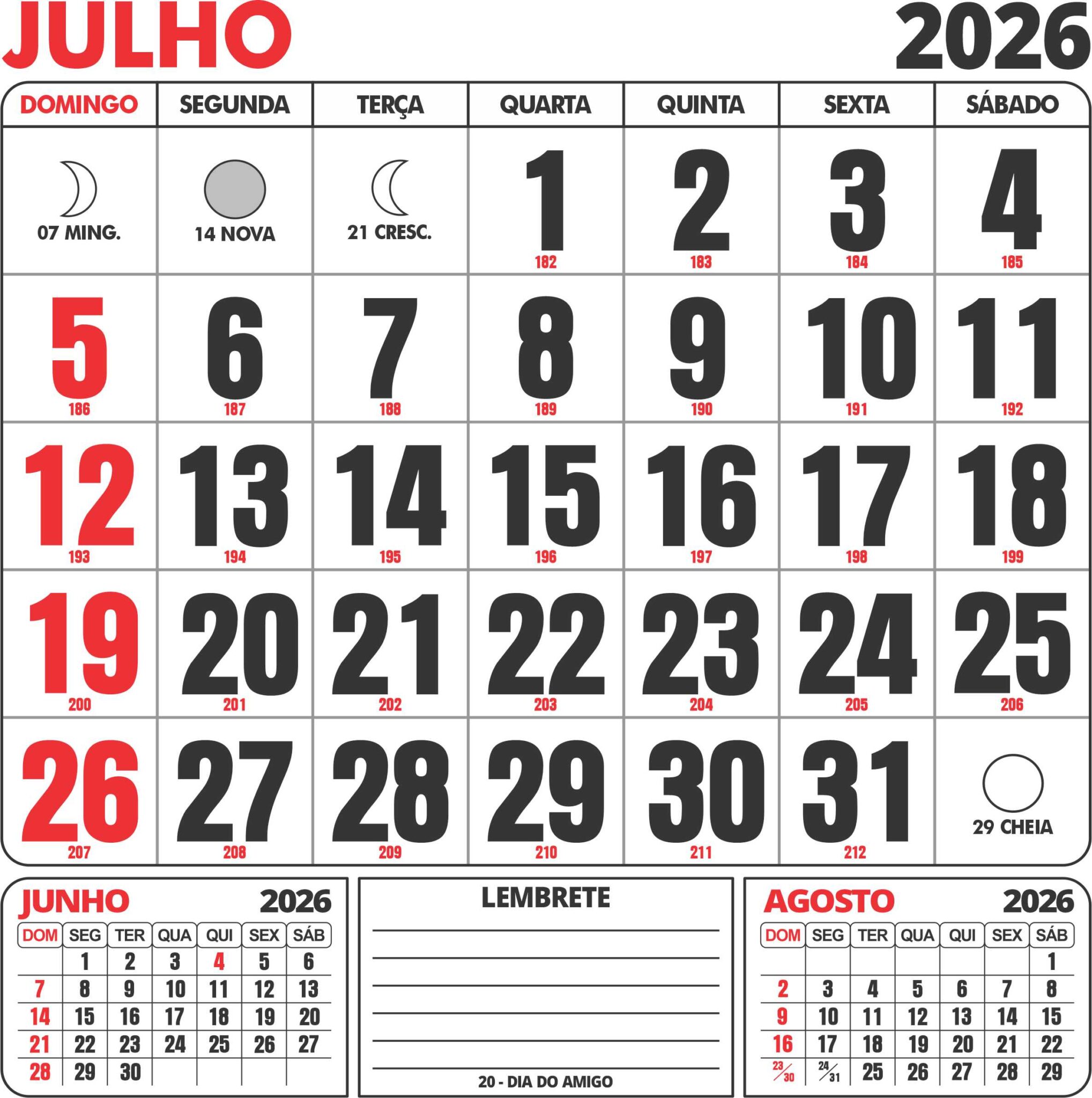 Calend rio Julho 2026 Com Feriados 1 Imagem Legal