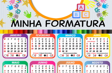 Calendário 2026 com Foto para Formatura Infantil ABC