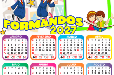 Calendário Formatura 2027 para Montagem de Foto de Alunos