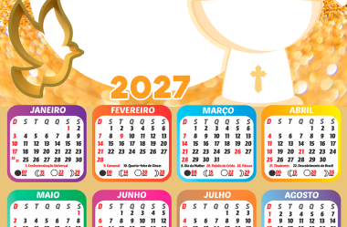 Molduras de Calendário 2027 de Diversos Temas para Colagem de Foto